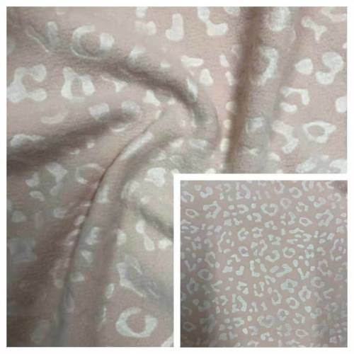 100%Polyester Polar Fleece with leopard Embossed