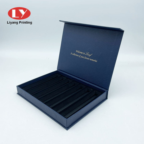 Navy Blue Leather Perfume Bottle Gift Box Packaging