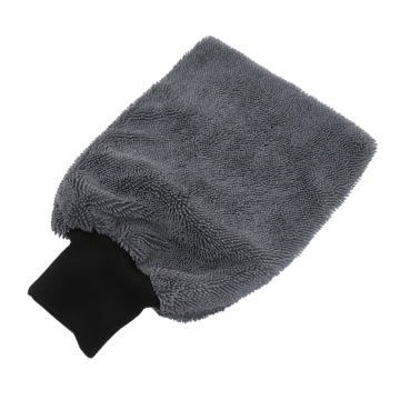 Double Side Thickening 26cm x 18cm Gray Microfiber Car Wash Mitt