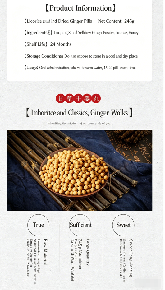 Licorice and Dried Ginger Pill