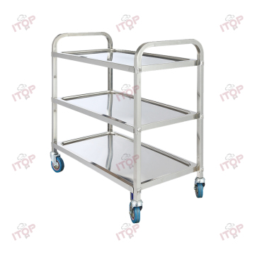 Stainless Steel Tea Cart for Hotel Dining Hall Kitchen and Restaurant Food Service