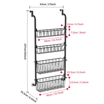 Hanging Wall Mount Spice Rack Organizer for Door