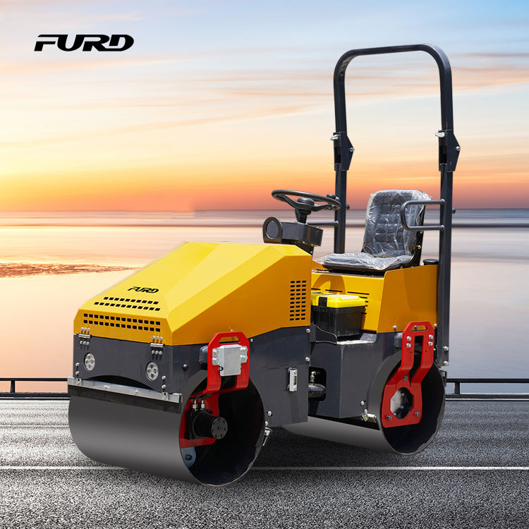 Fully hydraulic double steel wheel 1 ton road roller with EPA and Euro V