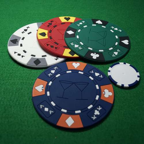 Poker Chip style PVC Cup Coasters