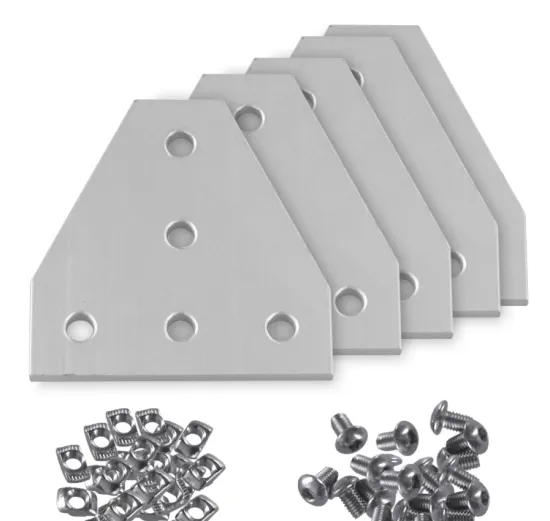 Black/Silver 3D Printer 2020/3030/4040 T Type with 5 Hole Joining Plates for CNC V-Slot T-Slot Aluminum Extrusion