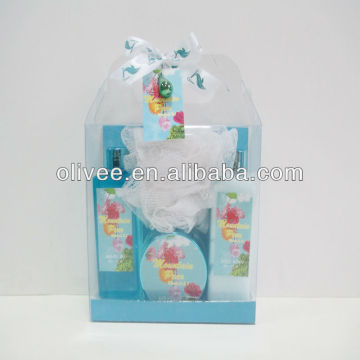Pvc box with handle gel shower bath set