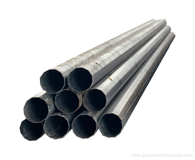 Galvanized polygonal steel pole for transmission line