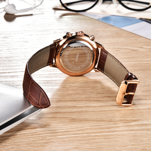 2018 leather straps luxury brand quartz movement men watch