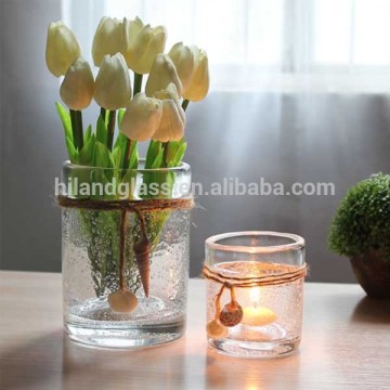 Handmade wholesale clear glass vase for home decoration