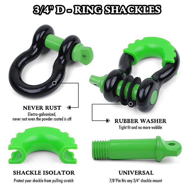 3 4inch D Ring Shackle With Rubber