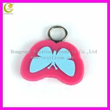 Joyous festival promotion gift printing words soft pvc custom zipper puller/fashion zipper puller