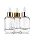 Glass dropper Bottle Gold Round shoulder