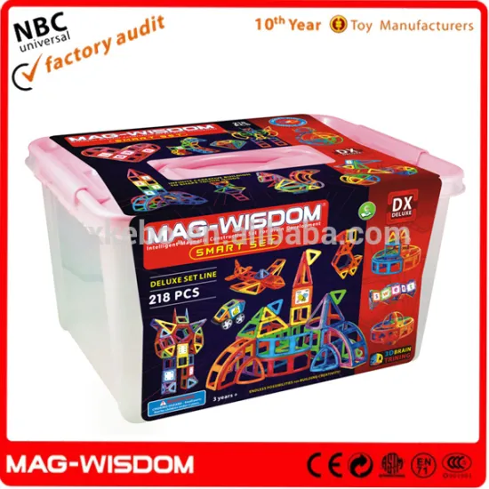 2016 Mag Wisdom Super 3D Magnetic Christmas Holiday kid Toys 218pcs Super Set
