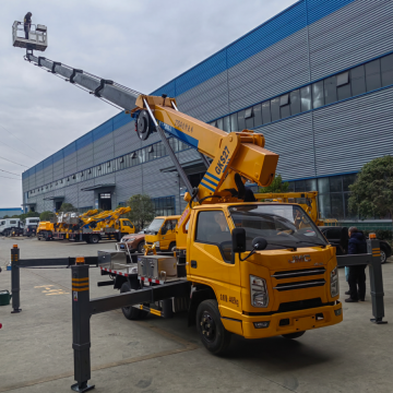 High altitude work vehicle for pruning tree branches