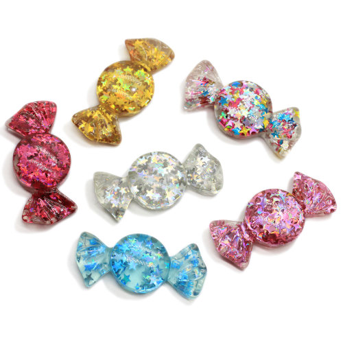 100 Stück Kawaii Resin Glitter Wrapped Candy Flache Rückseite Harz Cabochon Scrapbooking Fit Telefon Dekor Verzierungen Diy Zubehör