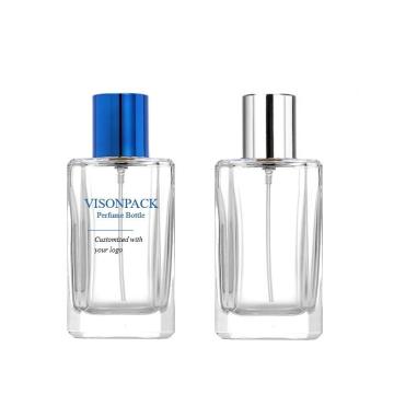 Aangepaste luxe lege vierkante glazen parfumflessen 30 ml 50 ml 100 ml