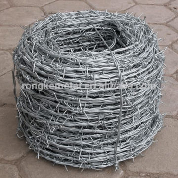 Galvanized Barbed wire((BWG14x14 or BWG16x16 with1.6 mm 2.1mm 2.5mm wire diameter) from ISO Factory(Tel:+86-15131437856)