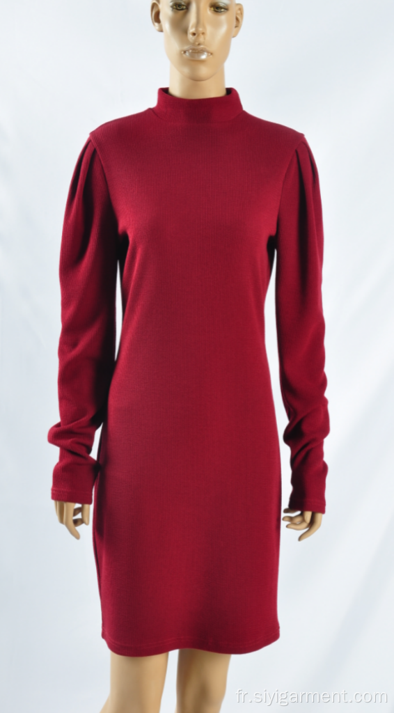 Robe d&#39;automne rouge rose pour dames