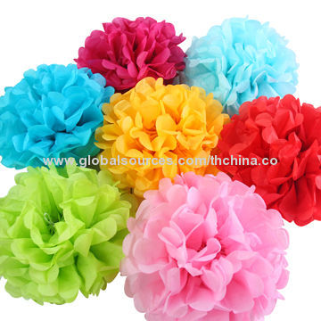 Färgglada papper blomma boll för bröllop/semester/party/hem dekorationer