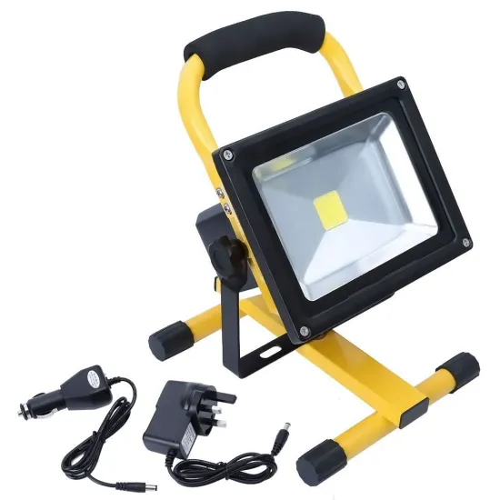 Wholesale IP65 Rechargeable LED Floodlight 20W Daylight Warm White Tripod Stand Emergency Light