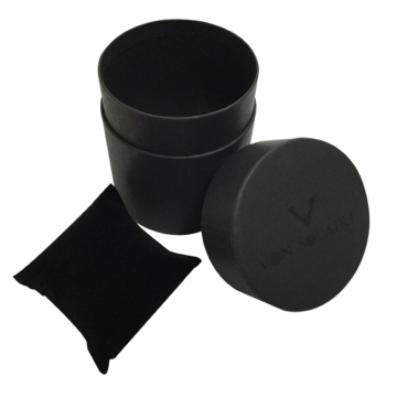 Black Round Shaped Paper Gift Box for Watch