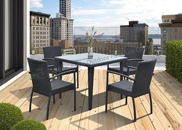 square wicker patio dining set