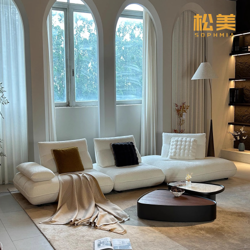 Роскошный электрический диван из овечьего флиса с тканевым дизайном