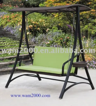 patio garden aluminum pe rattan swing chair for outdoor