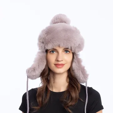 High Quality Winter Knitted Bomber Hats with Warm Fur Earflaps