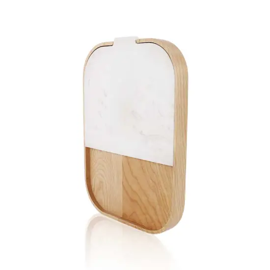 Custom Acacia Wood Charcuterie Board Set: Includes Slate Steak Plates, Serving Tray, and 3\" Diameter Ramekin Slot