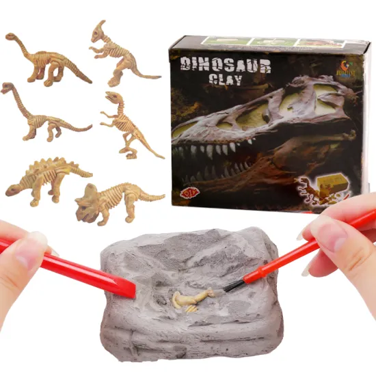 DIY 6 dinosaur Science Archeology excavation kit Dig it out dinosaur fossils other educational toys kids