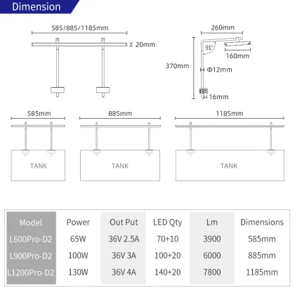 NETLEA WEEK AQUA L600D PRO RGBUV LED Aquarium Lighting for 60-80cm Fish Tanks