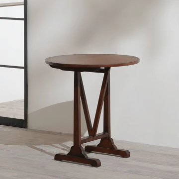 Vintage Wood Round Bar Table for Weddings and Cafes