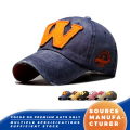 Topi Baseball Patch Huruf W Vintage yang Dicuci