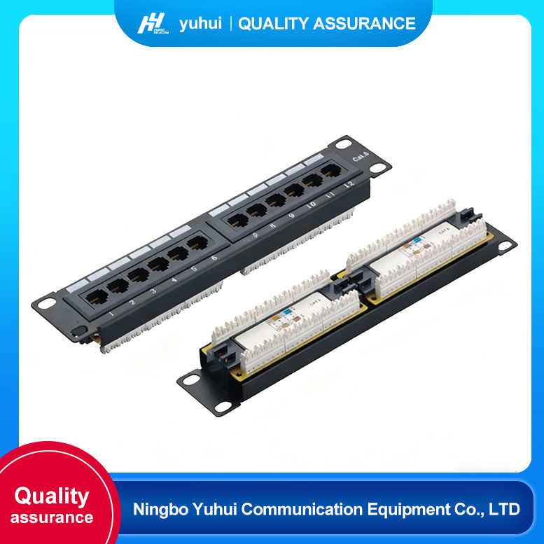 Mini patch panel de rede montado na parede