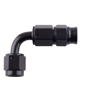 90 Degree PTFE Hose End Fitting Adapter for Oil Fuel Line - AN3 Aluminum