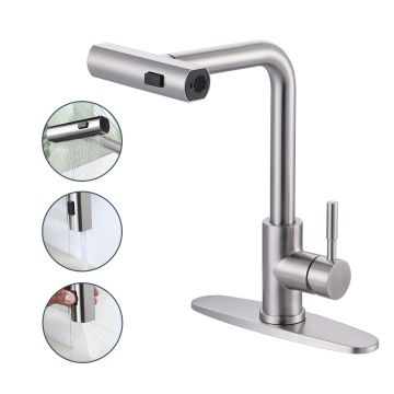 90 Degree Rotating Switch Mode Swivel Waterfall Kitchen Faucet in Premium SUS 304 Stainless Steel