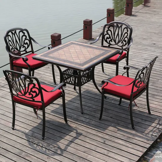 Durable Cheap Cast Aluminum Garden Dining Set for Outdoor Furniture