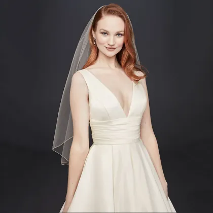 Off White Satin Cummerbund Bandage Ball Gown Wedding Dress