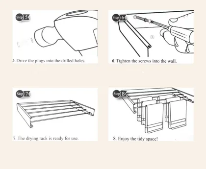 New design household wall mounted foldable clothes drying rack retractable clothes dry rack foldable towel rack
