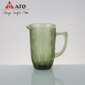 Green Glass Pitcher Clear Glass Krug mit Griff