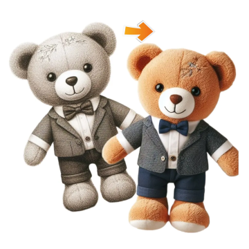 Oso de peluche suave de felpa personalizada con ropa - Juguete de regalo para niños