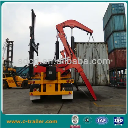 CIMC side loading container semi trailer heavy container truck trailer with crane