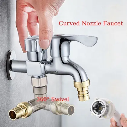 Universal Joint Full Copper Wall Mounted Washing Machine Faucet
