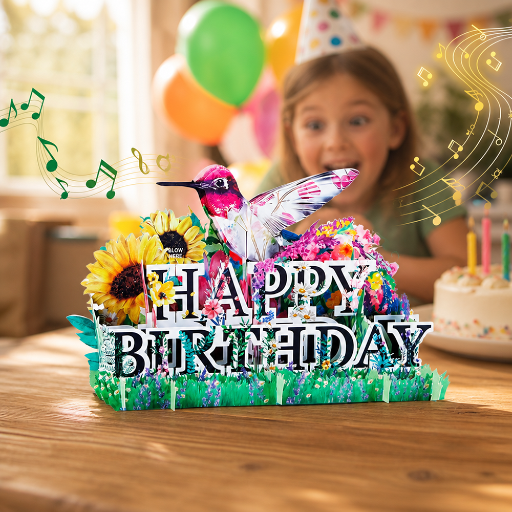 Happy birthday sound light card
