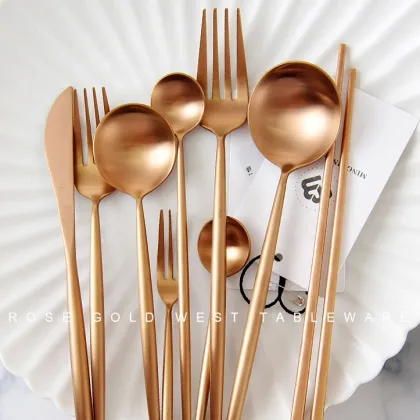 Luxury Royal Stainless Steel Rose gold PVD Cutlery