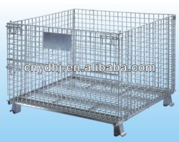 Folding wire metal storage container