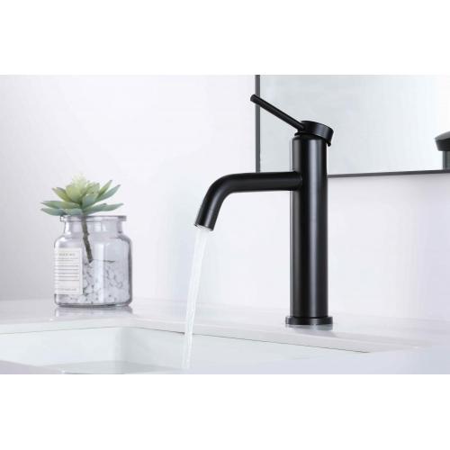 Basin Mixer Matte black 304 stainless-steel single hole basin faucet Supplier