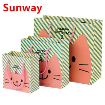 Recycled colorful kraft shopping bags