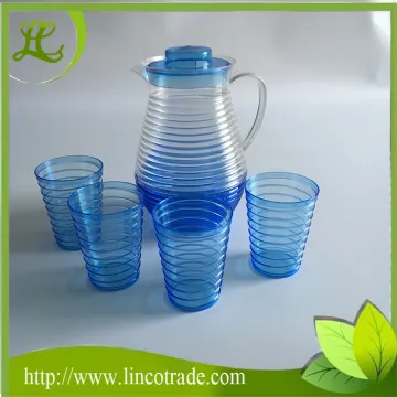 Houseware Plastic PS Water Jug and Cup Set
